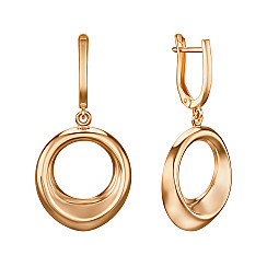 Серьги-подвески из красного золота 02558/01/0