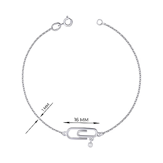 Браслет зі срібла з фіанітом 90090/66024-3/12/1/17 №2