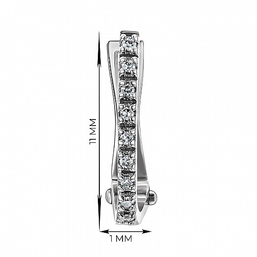 Сережки з білого золота з діамантами P-53720/02/8007 №2