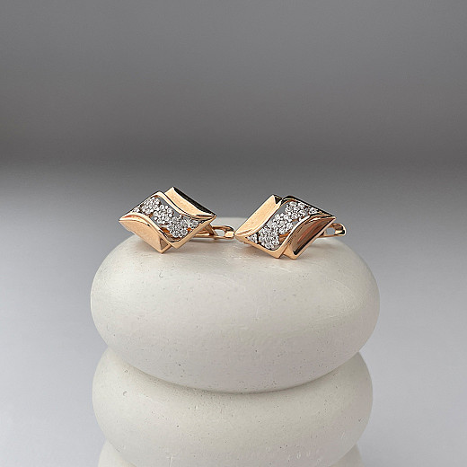 Серьги из красного золота с фианитами 22844/01/1/315 №4