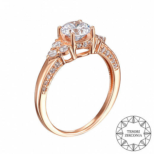 Кольцо из красного золота с фианитами Tesori Zirconia 12192/01/0/4184 №2