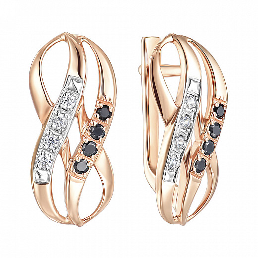 Серьги из красного золота с фианитами UZ26838821: цена, размер