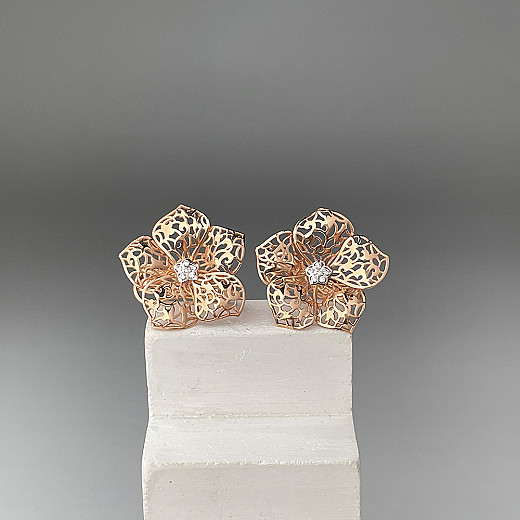 Сережки з червоного золота з фіанітами 22542/01/1/1 №4