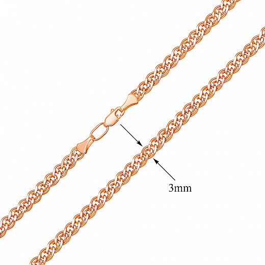 Ланцюжок із червоного золота з алмазною гранню 66068/4 №2