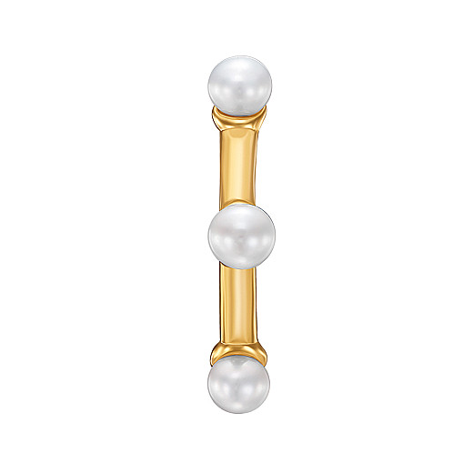 Сережка-каффа зі срібла в жовтій позолоті з перлами TE-1589-GOLD-E/20/4776 №2