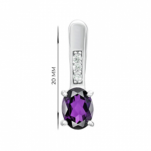 Сережки зі срібла з аметистами та фіанітами GRE2889-E/12/5272 №2