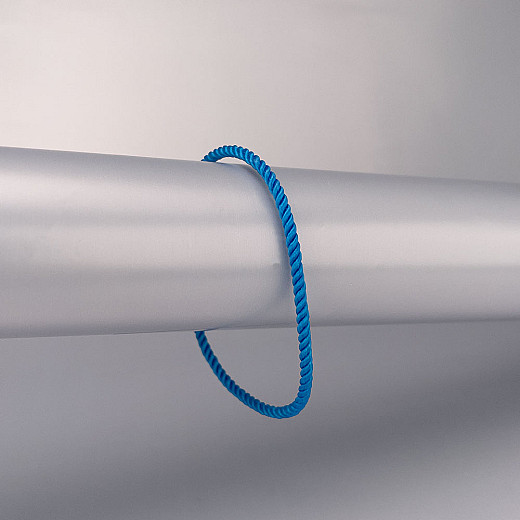 Браслет из серебра с текстилем SGrit2mm Blue BR №4
