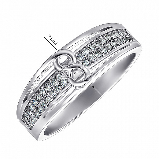 Каблучка із срібла з фіанітами ISA0443-R/12/1 №3