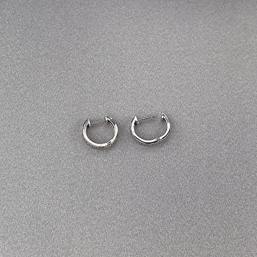 Сережки-кільця з білого золота з діамантами P-P52867/02/8007 №5