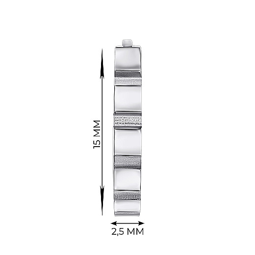 Сережки-кільця з білого золота  P-K-3171-E/02 №2