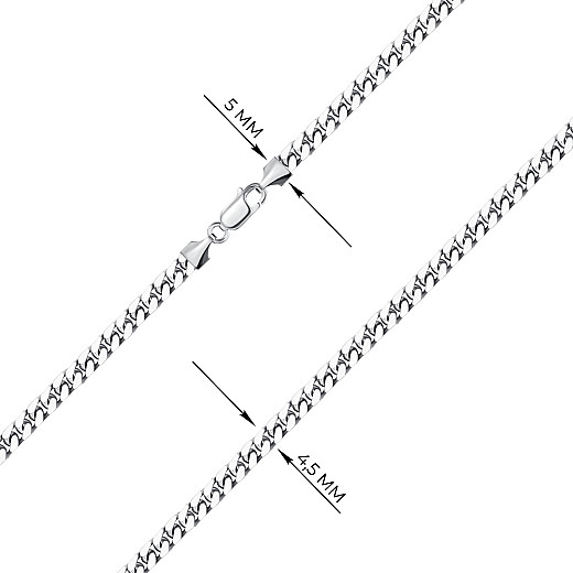 Ланцюг з срібла  08 SQUARE-1-L/12 №3