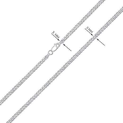 Ланцюг з срібла  08 S.FLAT-1-L/12 №3
