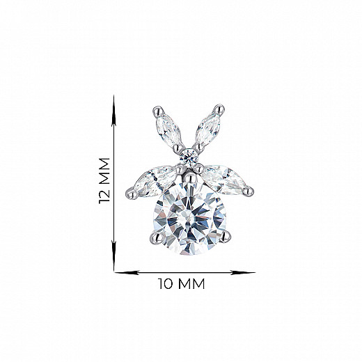 Серьги-пусеты из серебра с фианитом 2S14161-E/12/1 №2