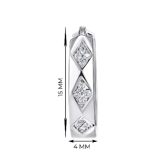 Сережки з білого золота з фіанітами P-K-3158-E/02/1 №2