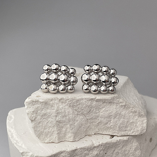 Сережки з білого золота з кульками P-538-E/02 №4