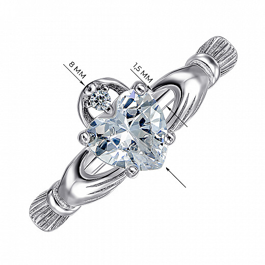 Каблучка з срібла з фіанітами SZDR00353-R/12/1 №3