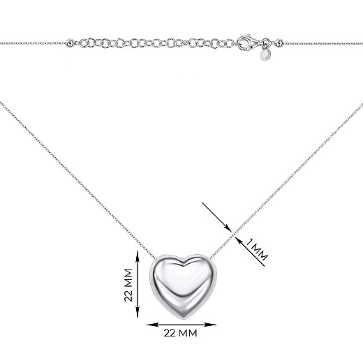 Кольє зі срібла з серцем CFAXD000125-K/12 №3
