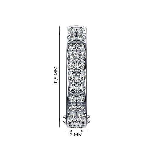 Сережки-кільця з білого золота з діамантами P-P52867/02/8007 №2