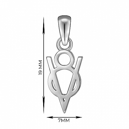 Підвіс із срібла емблема V8 SP05419A-P/12 №3