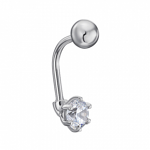 Сережка-пірсинг з білого золота з фіанітом Tesori Zirconia 21482/02/1/4024 №2