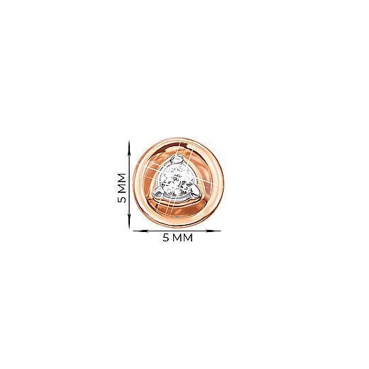 Сережки з червоного золота з фіанітом 21738 №2