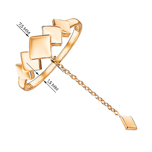 Каблучка з червоного золота з підвіскою 13838-1/01/0 №3