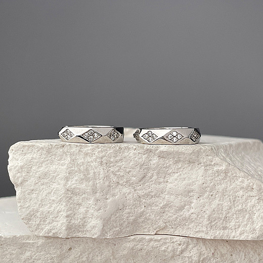Сережки з білого золота з фіанітами P-K-3158-E/02/1 №4