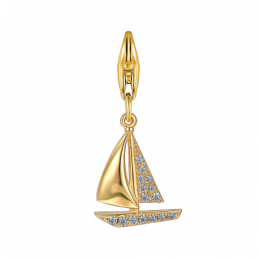 Брелок зі срібла в жовтій позолоті з фіанітами GP01733A-P/20/1
