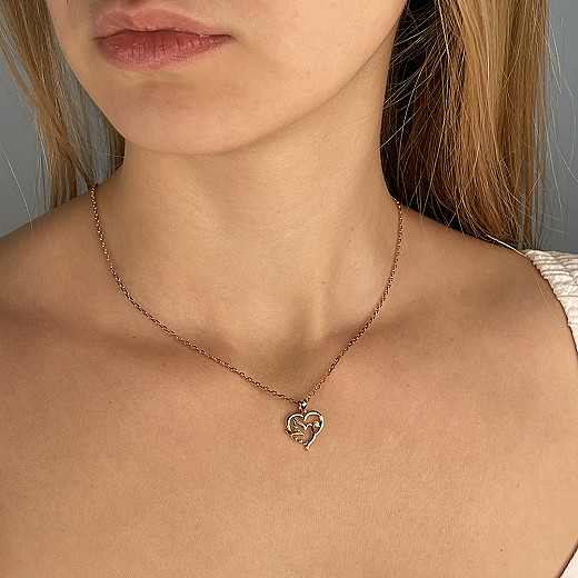 Підвіска з червоного золота з фіанітом 32342/01/0/46 №4