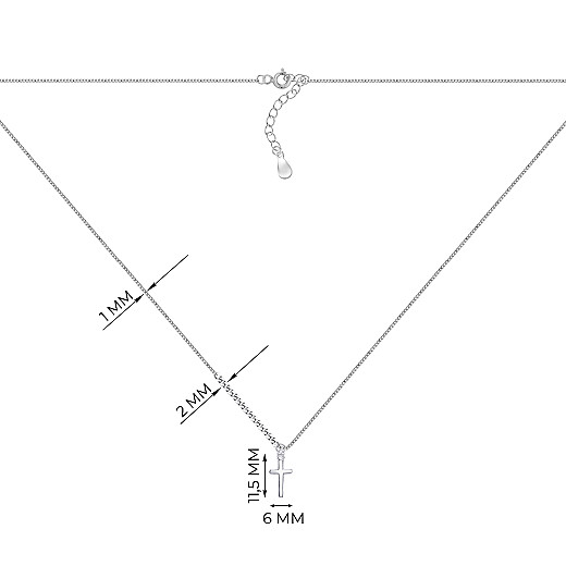 Кольє зі срібла з хрестиком C02379-K/12 №3