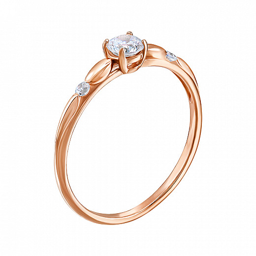 Каблучка з червоного золота з фіанітами s zirconia 13375/01/0/2134 №2