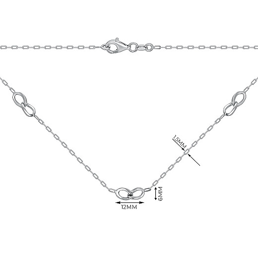 Кольє з срібла  CLT  11790 RH-K/12 №3