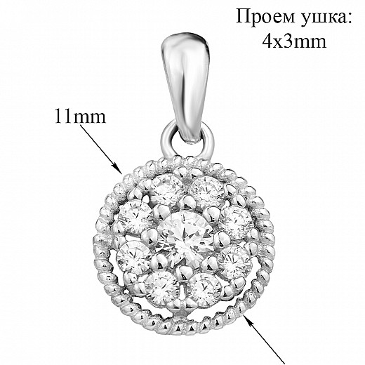 Підвіска з срібла з фіанітом 1PE45610-P/12/1 №2