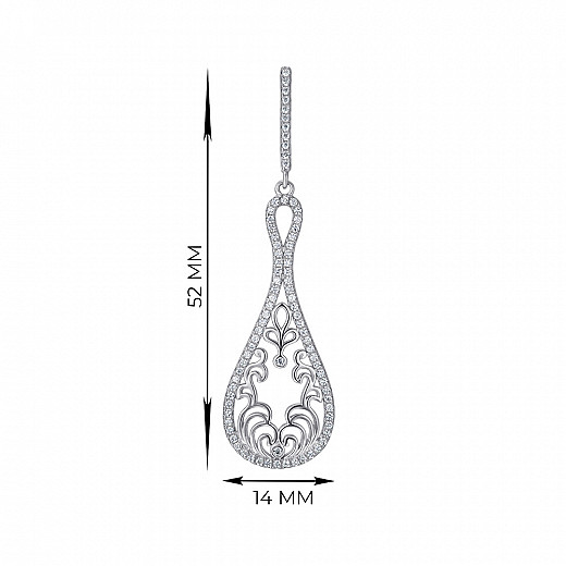 Серьги из серебра с фианитами 2E12577-E/12/1 №2