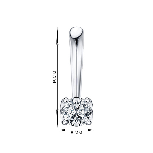 Срібні сережки з фіанітом Tesori Zirconia 40453/12/1/4028 №2