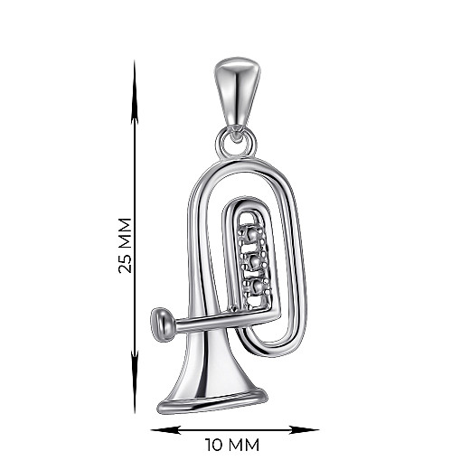 Підвіска зі срібла Труба SZDP00359-P/12 №3