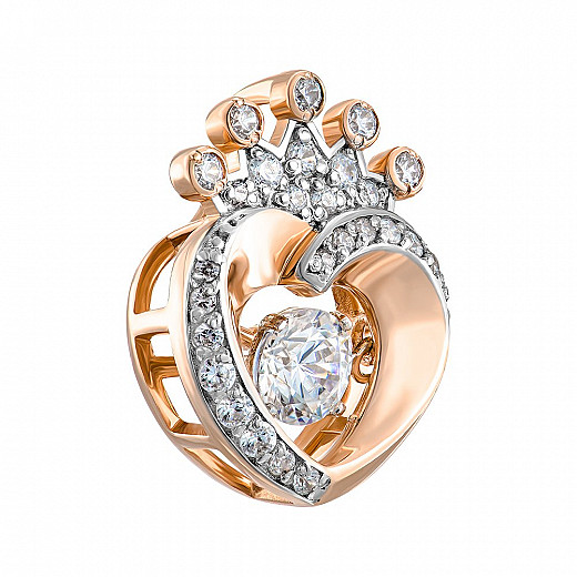 Підвіска з червоного золота з фіанітом s zirconia 32128/01/1/3076 №2