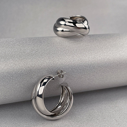 Серьги-кольца из серебра OF032-0046-E/12 №4