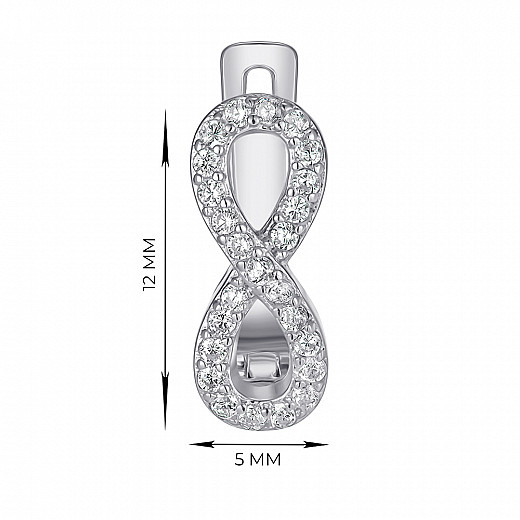 Сережки з срібла із фіанітами B00076-E/12/1 №2