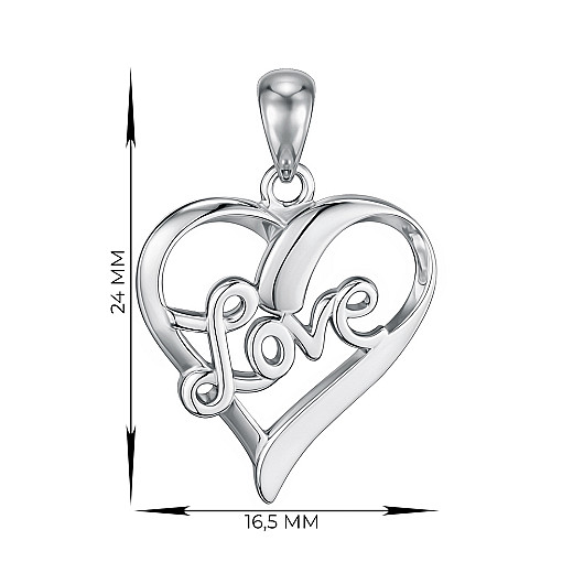Підвіска-серце Love зі срібла  SZDP00324-P/12 №3