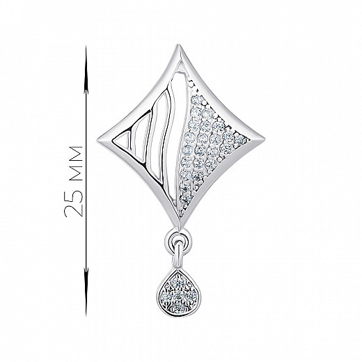 Серьги из серебра с фианитами 40975/12/1/1 №2