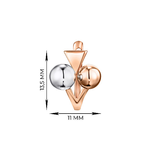 Сережки з комбінованного золота  23813/01/1 №2