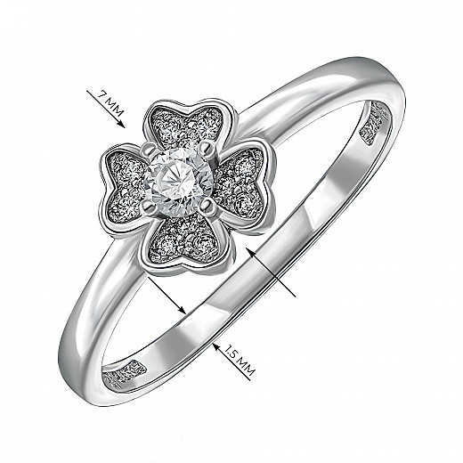 Кольцо из серебра с фианитами 1RI56855-R №3