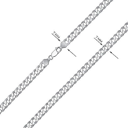 Ланцюг з срібла  08 S. FLAT-6-L/12 №3