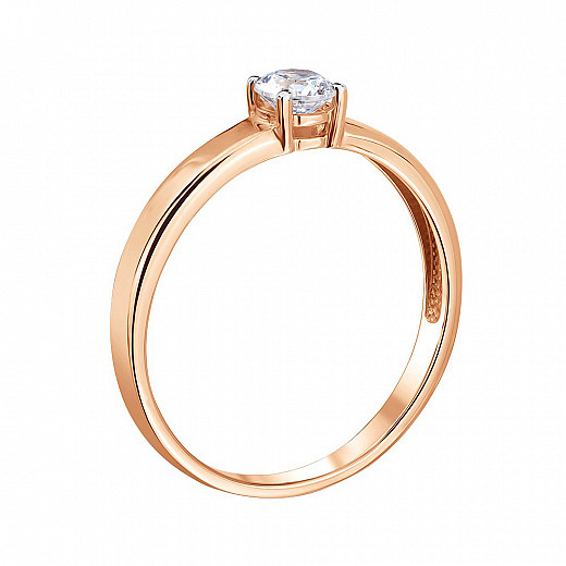 Каблучка з червоного золота з фіанітом S Zirconia  13295/01/1/4028 №2