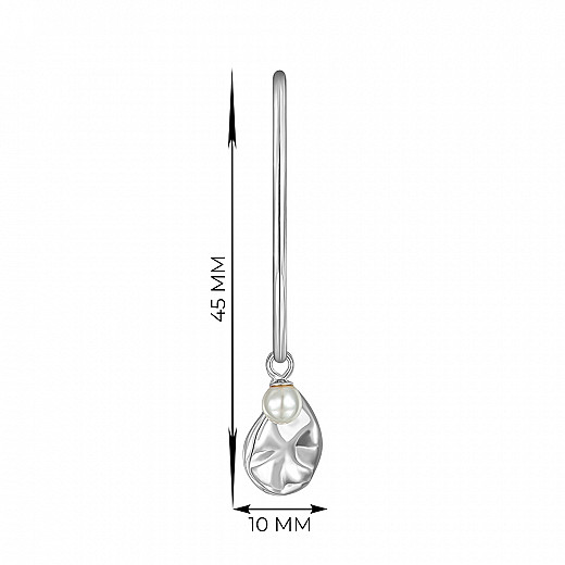 Сережки-кільця з срібла з перлами GE02285A-E/12/2091 №2