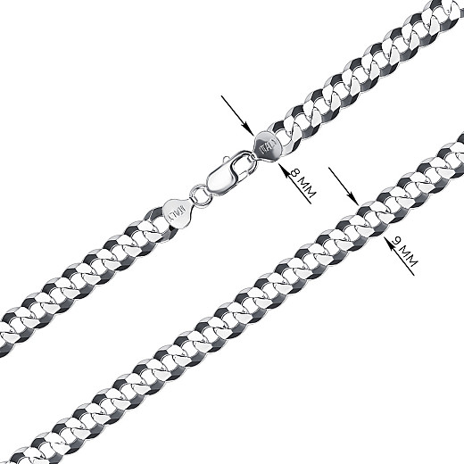 Ланцюг з срібла  08 S. FLAT-7-L/12 №3