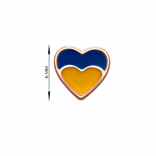 Сережки-пусети з червоного золота із синьою та жовтою емаллю 21580 №2