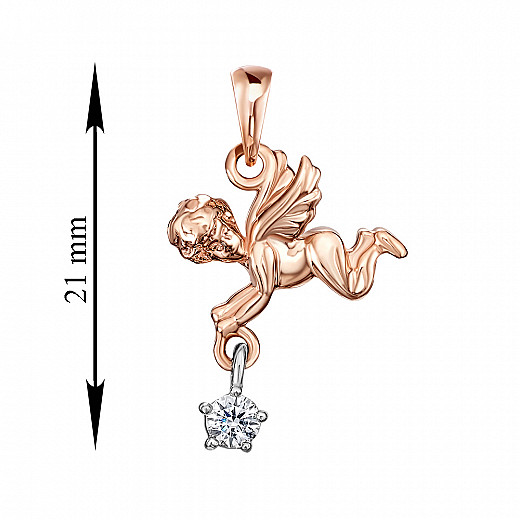 Підвіска з червоного золота з фіанітом s zirconia 31727/01/1/35 №2