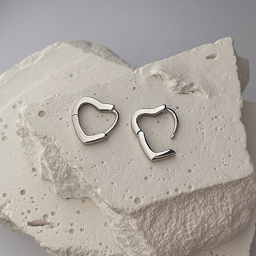 Серьги из серебра в форме сердечек ISA0506-E/12 №6